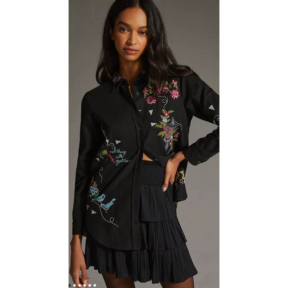Pilcro Tops - Pilcro Embroidered Western Buttondown Shirt